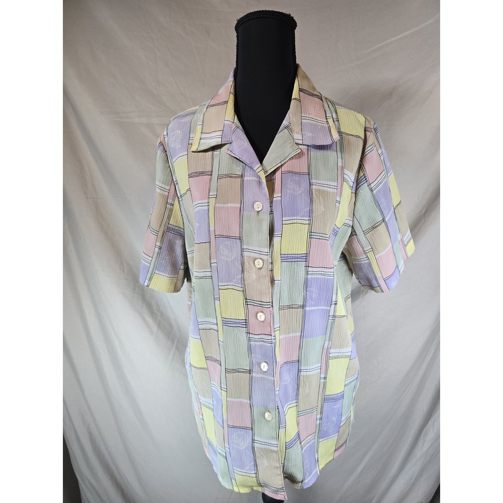 Unknown 1980s Color Block Womens Blouse In Size Large. Cant Find Another?